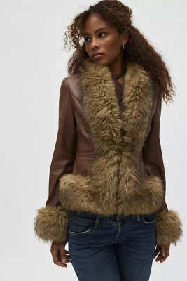 Silence + Noise Brianna Faux Fur Trim Jacket