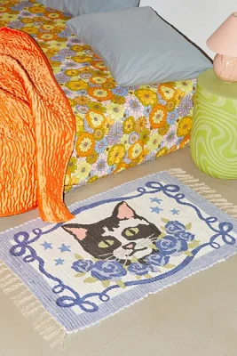 Cat Bouquet Printed Rag Rug