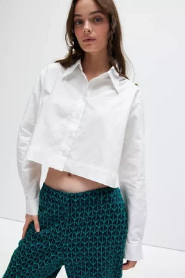 WILDFANG Essential Cropped Button-Down Shirt