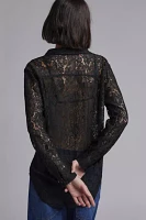 WILDFANG Empower Lace Long Sleeve Button-Down Shirt