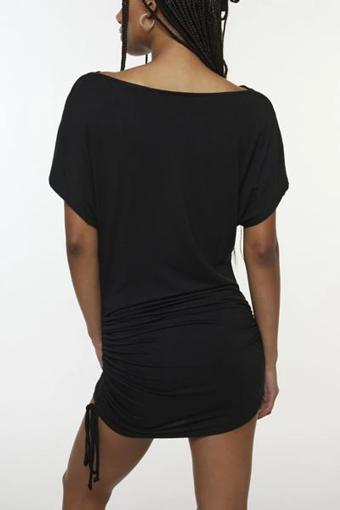 Silence + Noise Robyn Ruched Asymmetrical Tunic Top