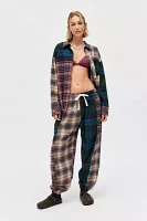 Out From Under Spliced Check Flannel Oversized Shirt