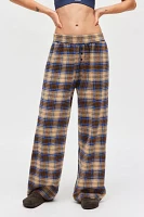 Out From Under Checked Brushed Flannel Straight Lounge Pant