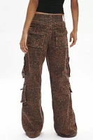 True Religion Bobbie Big T Leopard Cargo Jean