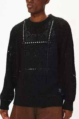 Dark Seas Crochet Crew Neck Sweater