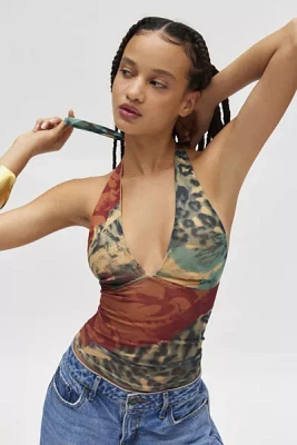Silence + Noise Camellia Mesh Halter Top
