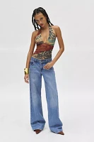 Silence + Noise Camellia Mesh Halter Top