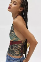 Silence + Noise Camellia Mesh Halter Top