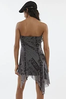 Silence + Noise Quincey Strapless Mesh Mini Dress