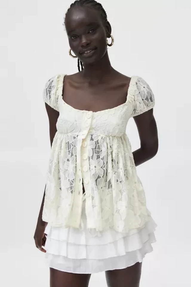 Kimchi Blue Loren Lace Babydoll Top | The Summit