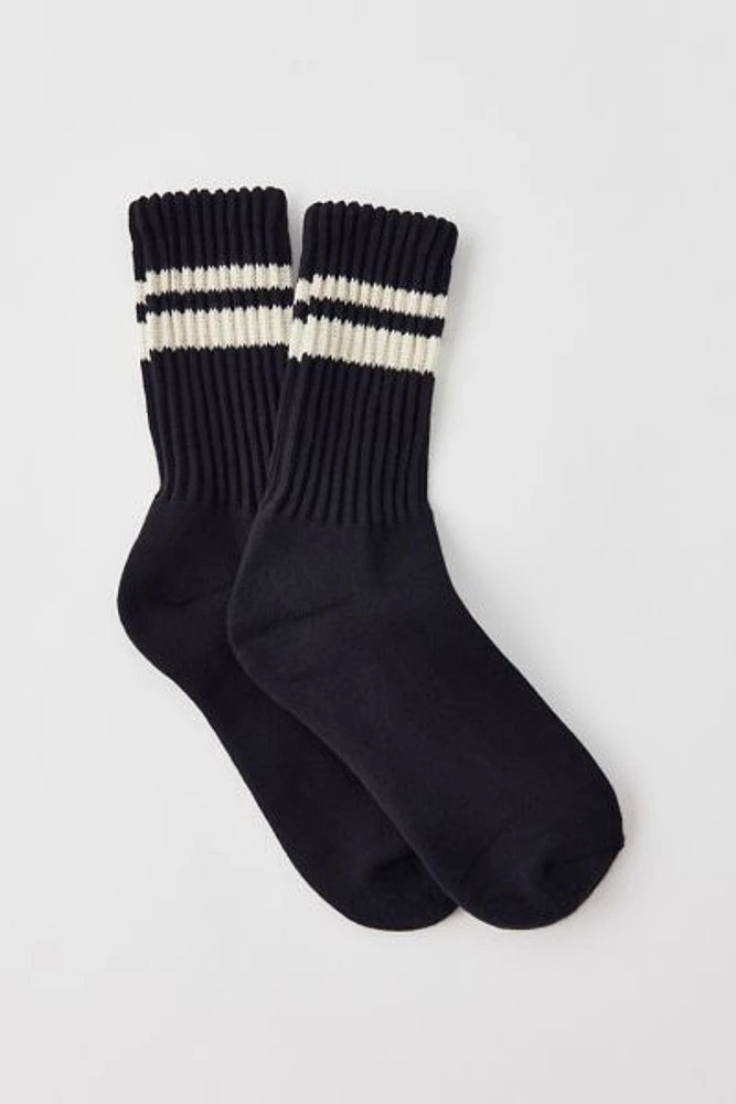 Athletic Striped Slouch Crew Sock