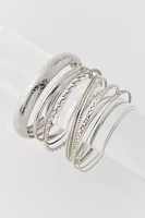 Etched Textured Bangle Bracelet Set