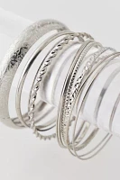 Etched Textured Bangle Bracelet Set