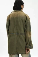 Trunk Project Khaki Drawstring Longline Denim Jacket