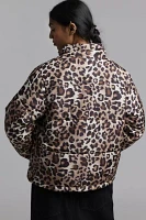 Wednesday Girl Leopard Print Puffer Coat