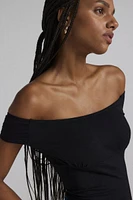 Motel Yael Off-The-Shoulder Drop Waist Mini Dress