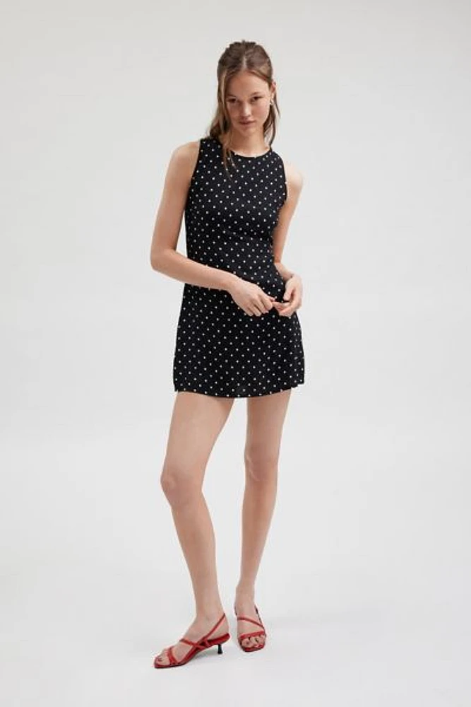 Motel Ayana Polka Dot Open-Back Mini Dress