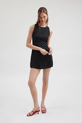 Motel Ayana Polka Dot Open-Back Mini Dress