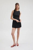 Motel Ayana Polka Dot Open-Back Mini Dress