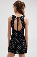 Motel Ayana Polka Dot Open-Back Mini Dress