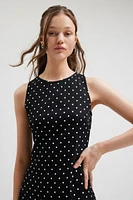 Motel Ayana Polka Dot Open-Back Mini Dress