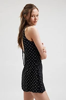 Motel Ayana Polka Dot Open-Back Mini Dress