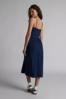 Motel Krista Poplin Drop Waist Midi Dress