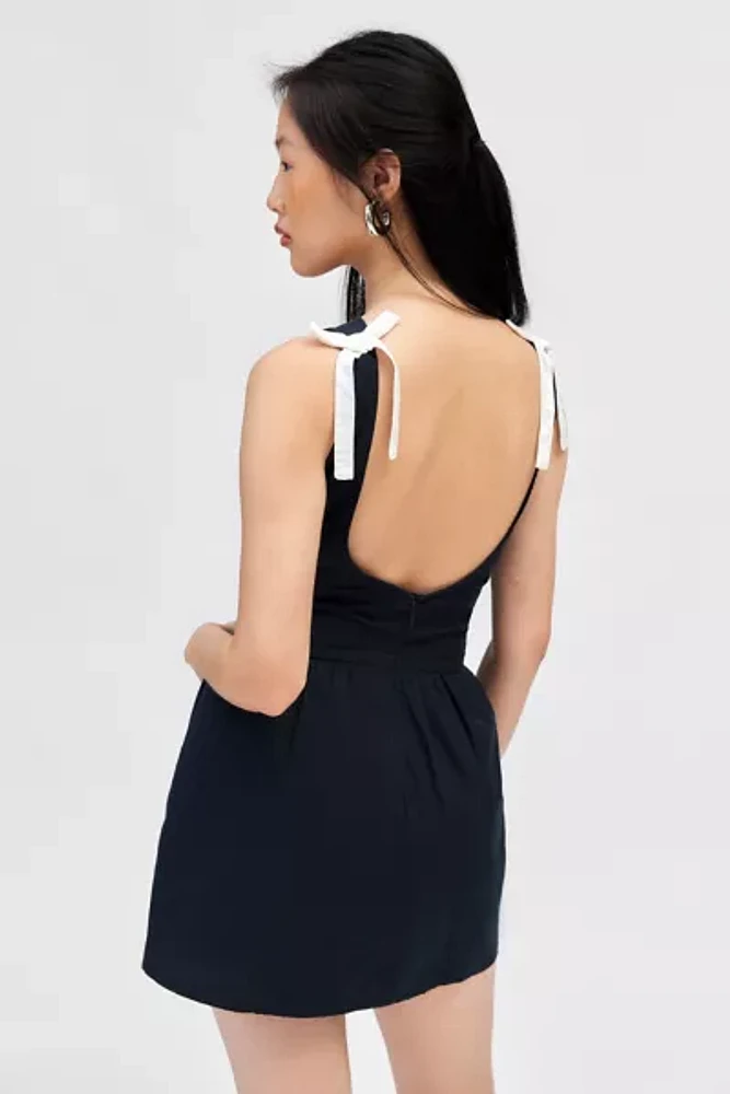 Motel Talesshi Bow Detail Mini Dress