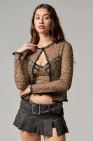 UO Leopard Print Mesh Cardigan