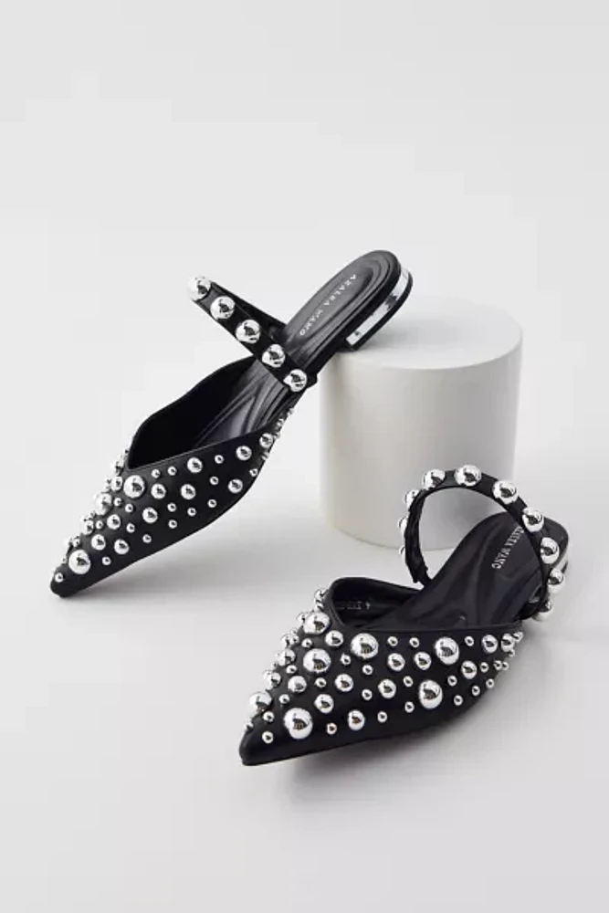 Azalea Wang Fancette Studded Pointed Toe Flat