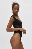 Out From Under Sweet Cheeks Lace Trim Bodysuit