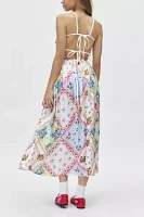 For Love & Lemons Cassandra Tie-Back Apron Midi Dress