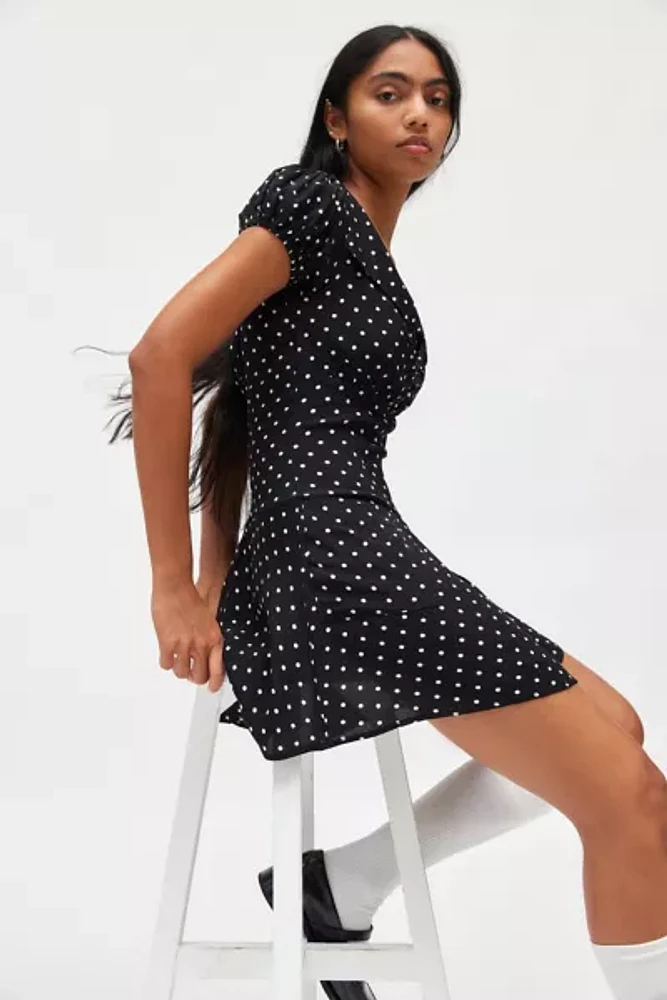 Kimchi Blue Vera Polka Dot Drop Waist Mini Dress