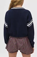 Tommy Jeans Varsity Crop V-Neck Sweater