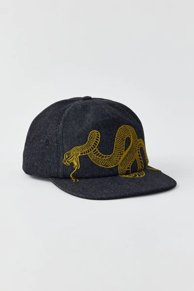 Coney Island Picnic Snake Denim Flat Brim Baseball Hat