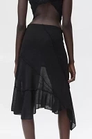 Silence + Noise Ash Asymmetric Knit Midi Skirt