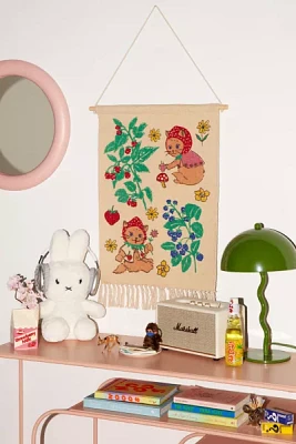 Strawberry Cat Wall Hanging