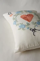 Queen Of Hearts Embroidered Throw Pillow