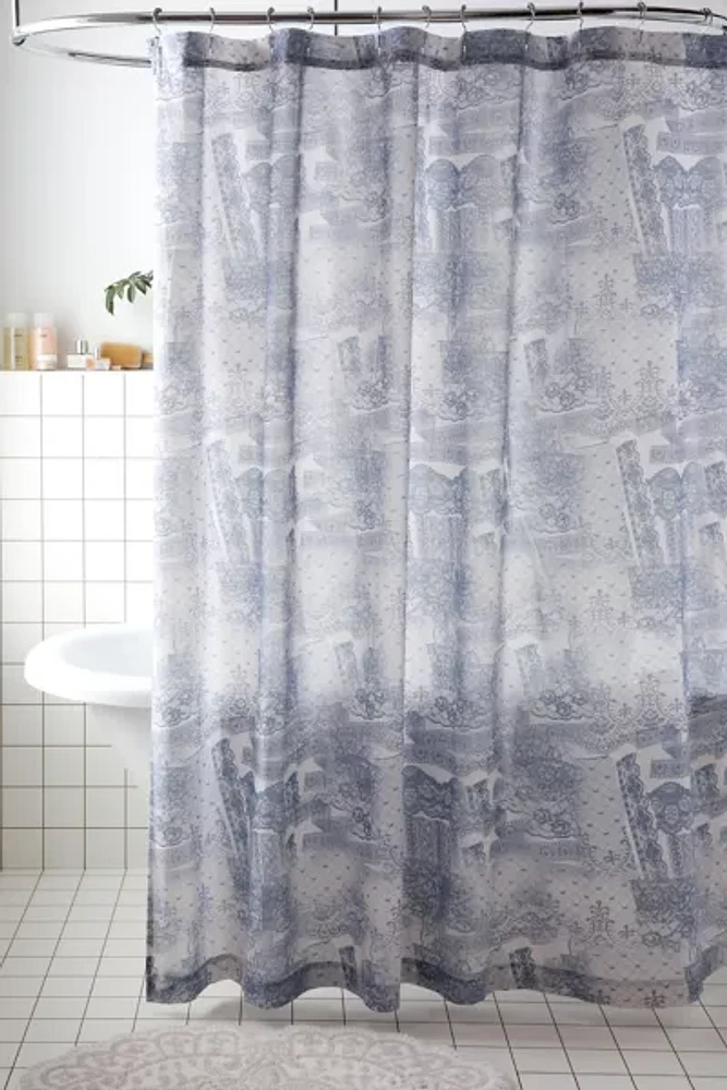 Torn Lacey Shower Curtain