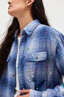 Urban Renewal Remade Bleach Paint Splatter Flannel Shirt