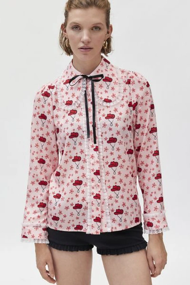 Sister Jane Cowgirl Print Blouse