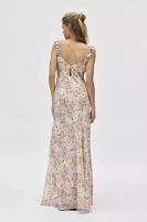 For Love & Lemons Emmaline Floral Lace Trim Maxi Dress