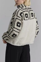 BLANKNYC Carried Away Crochet + Fleece Jacket