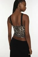 Urban Renewal Remnants Cheetah Lace Trim Tank Top