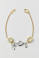 Sage & Saber Mixed Metals Heart & Bow Watch Choker Necklace