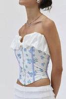 For Love & Lemons Evelyn Floral Velvet Corset Top