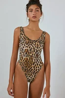 Mucci Laura Leopard Print Mesh Low Back Bodysuit