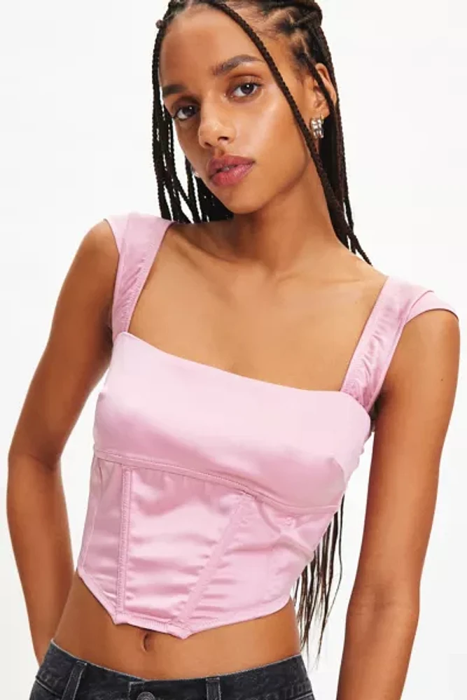 Out From Under Of Time Satin Corset Top