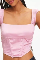 Out From Under Of Time Satin Corset Top