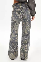 Jaded London Colossus Low Rise Camo Print Jean